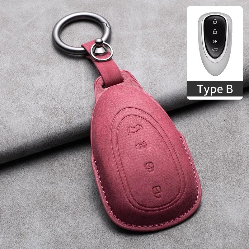 Car Remote Key Case Cover For Great Wall Gwm Wey Coffee01 Coffee02 Wey-X Wey-S Wey-Gt Vv7 Gt8 Leather Key Fob Keychain