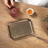 Hand Hammered Copper Tea Tray Dry Brewing Mat Vintage Chinese Style Teapot Base Holder Kung Fu Ceremony