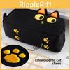 Black Cat Capybara Plush Big Storage Pen Bag For Kids School Supplies Storage