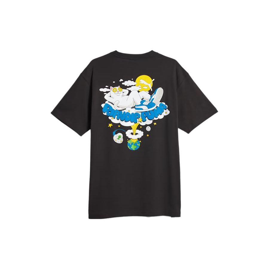 Puma X Ripndip Collection SS23 Loose Round Neck Cat Graphic Print Logo T-Shirt Men Tops Black 622196-01