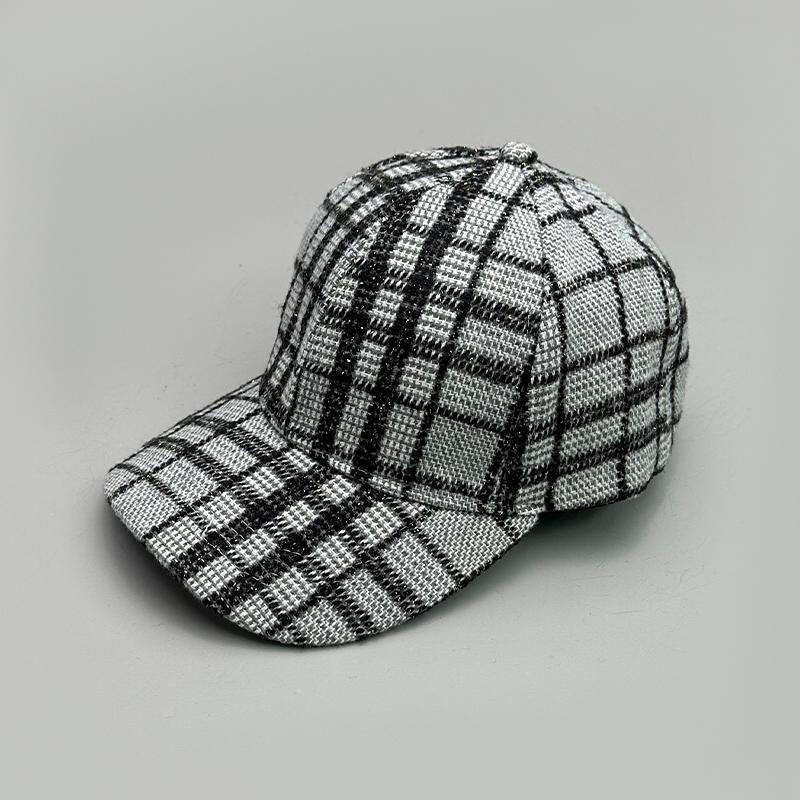 Versatile Color Block Star Baseball Caps Autumn And Winter New Men Womencotton Fashion Casual British Style Check Warm Colorful
