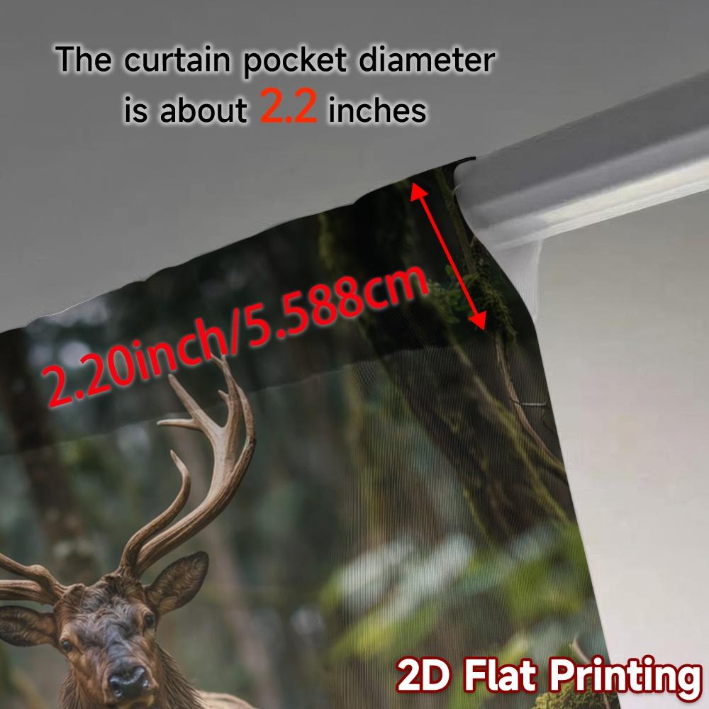 2pcs   2D FLAT PRINTING Curtains (Without Rod) Forest Majesty Contemporary Popular Curtains Fabric Curtains Outdoor Decorations