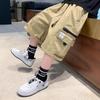 Spring Summer Boys' Trousers Fashion Handsome Casual Sweatpants Middle and Big Boys Versatile Summer Thin Section Work Trousers
