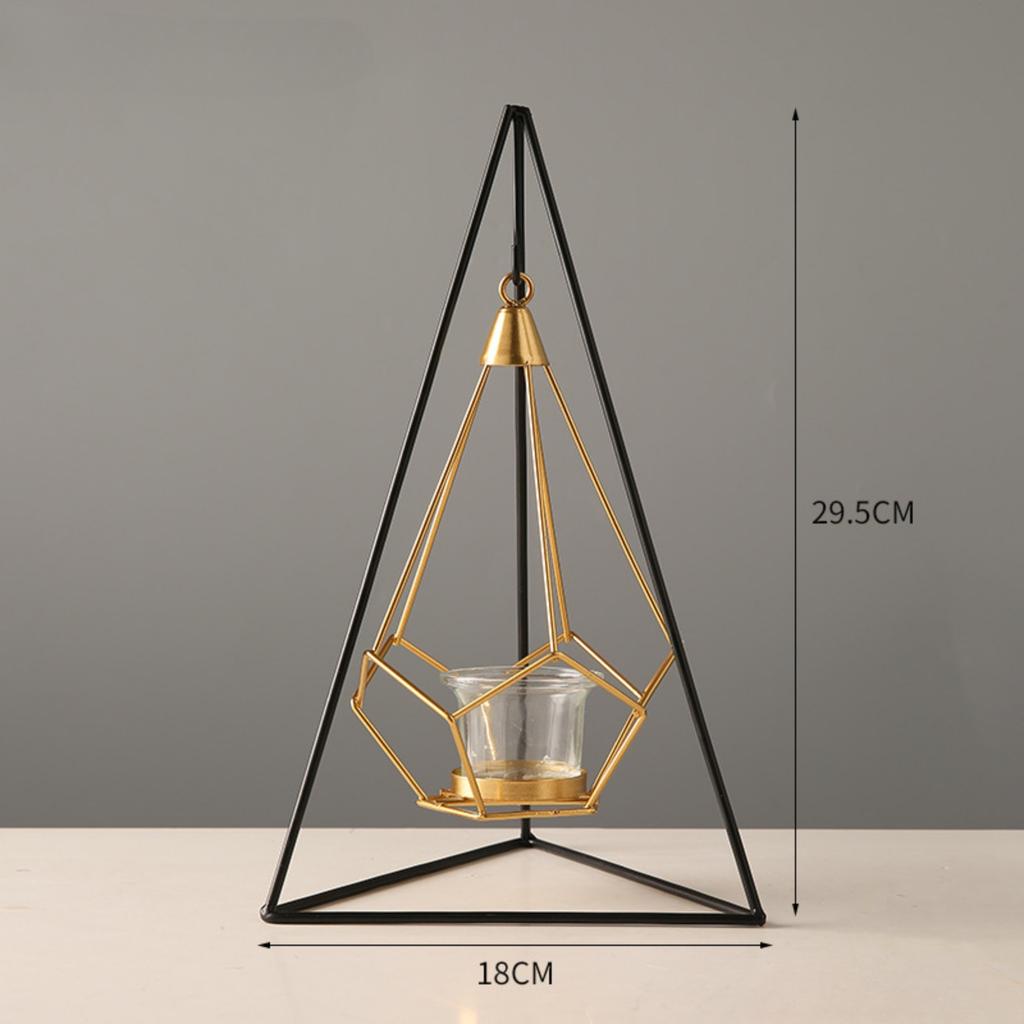 Geometric Free Swinging Votive Candle Holder Decorative Modern Hanging Lantern Tabletop Centerpiece