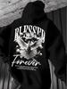 Men's Casual Loose Pigeon-print Fleece Thickened Hooded Sweatshirt for Autumn and Winter Wear