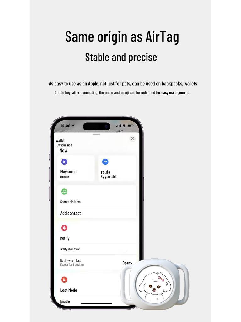 AirTag Pet Tracker Collar: Bluetooth GPS Locator for Cross-Border Anti-Lost Cat and Dog Positioning