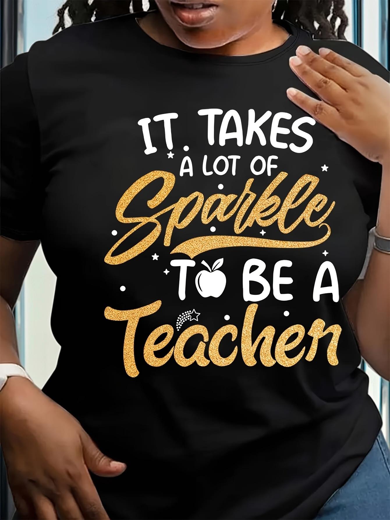 

Sparkle Teacher Printed Short-Sleeve Round-Neck T-Shirt S разноцветный