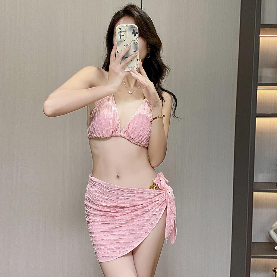 Bikini bikini suit swimsuit women's new sexy hot spring split three-piece set Internet celebrity vacation seaside swimsuit