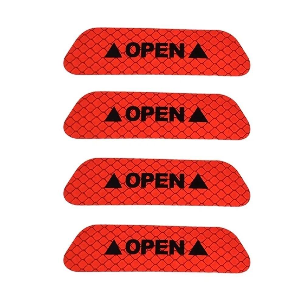 4PCS Car Universal Door Open Reflective Strips Warning Stickers Safety Mark Warning Reflective Auto Exterior Interior Reflector