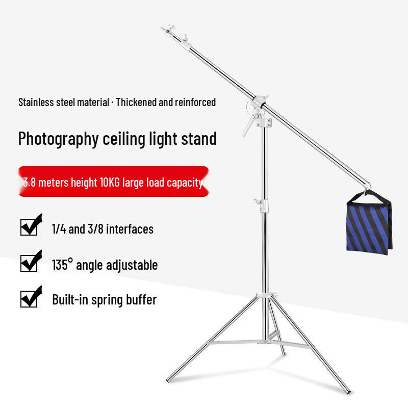 Stainless Steel Dual-Use Tripod for LED Fill Light and Flash, Outdoor/Studio Photography Stand
