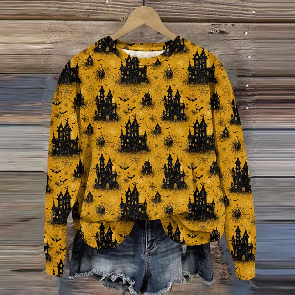 Women's Casual Comfortable Round Neck Long Sleeve Baseball Print Top Sweatshirt