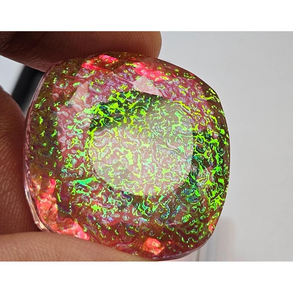 Natural Monarch Fire Opal Cushion Cut 75+ Ct Stunning Loose Gemstone