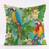 New Flower-and-bird Tropical Plant Waterproof Pillowcase, Printed Sofa Cushion, Detachable and Washable Pillow 45x45cm (Pillow Insert Not Included)