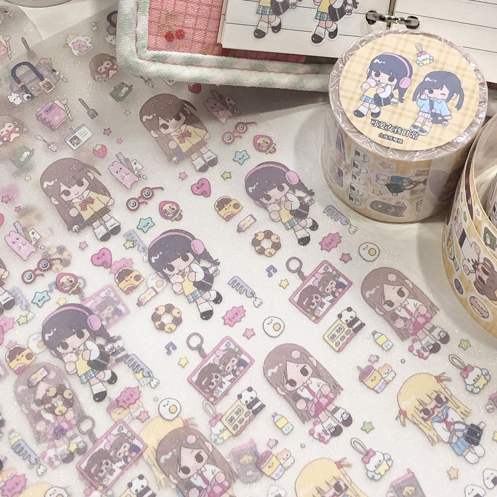 Sweet Town New Product Little Bear Little Bear Delicious Snacks Cute Girl Cutting Film Sticker Roll Tape Journal Sticker