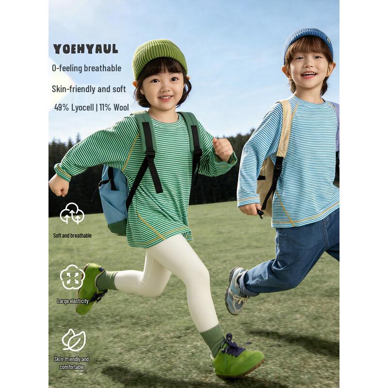 Yooyoo Kids  Lyocell Striped Long-Sleeve T-Shirt 140