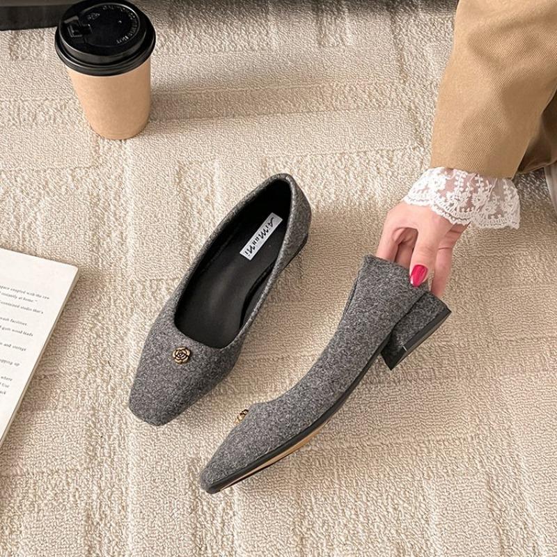 Shoes Woman Comfortable And Elegant Black Flats Modis Loafers Fur Female Footwear Autumn Winter  Dress Fall On Heels