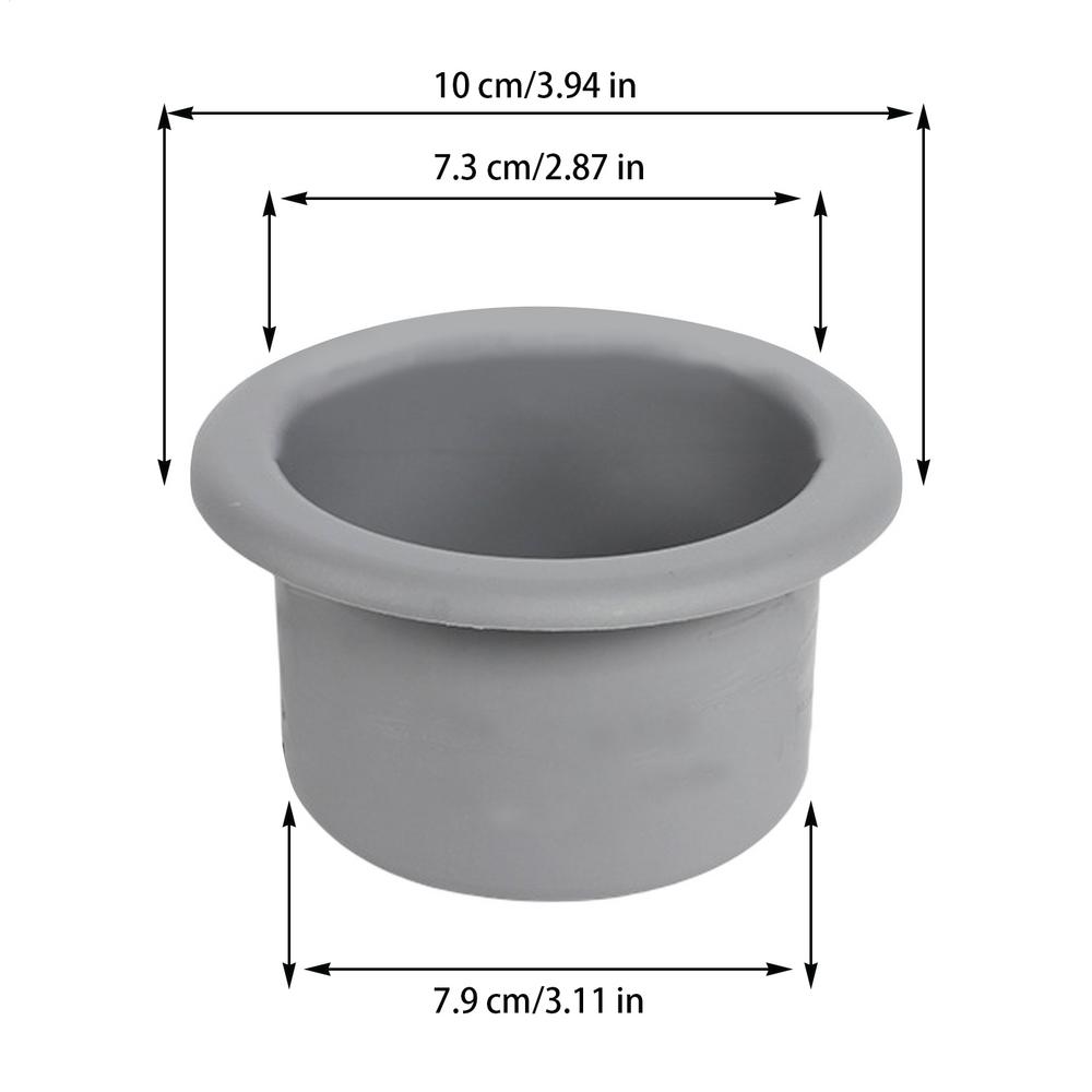 72mm/77mm/79mm Schwarzer Einbau-Getränkehalter für Wohnmobil, Auto, Boot, Anhänger. Platz für Getränkeflaschen, Wasserbecher