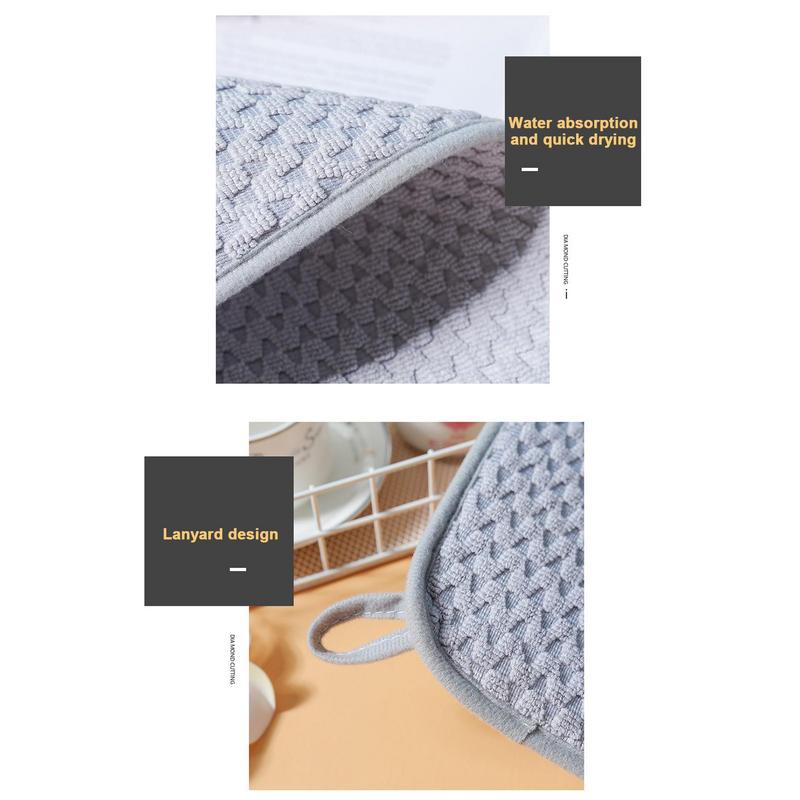 Microfiber Dish Drying Mat Dish Drying Pad Slip Resistant Dishwashing Mat Dish Drying Pad Quick Dry Stylish Kitchen Accessories
