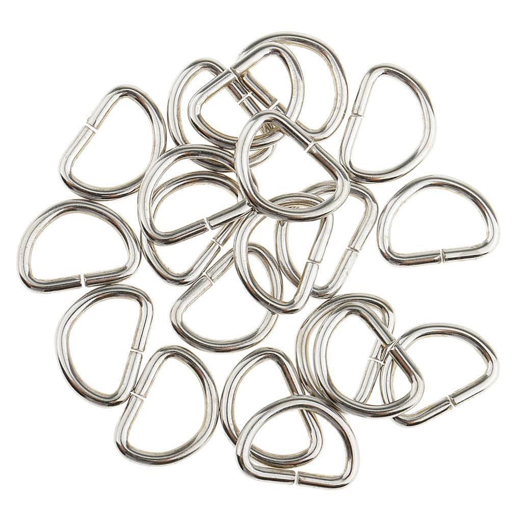 Alloy Dee Rings D Shaped Buckle Craft Supplies DIY Accessories for Belts Bags and Leather Harness Projects