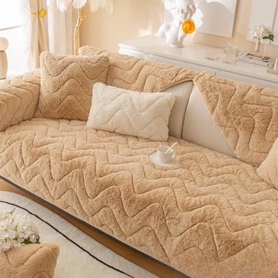 Winter Plush Sofa Cushion Thickened Non-Slip High-End Leather Sofa Cover Autumn and Winter Affordable Luxury Style Simple Cushion