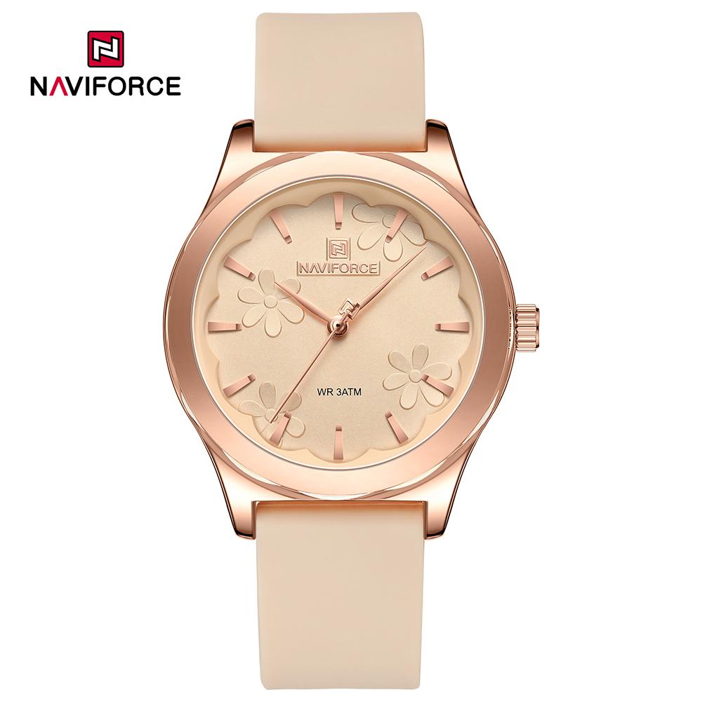 NAVIFORCE Women Watch Fashion Casual Watches Waterproof Elegant Girls Original Quartz Rubber Watch NF5051