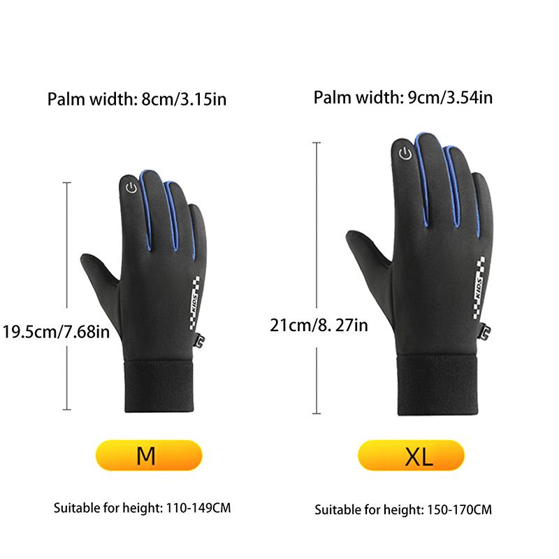 Winter Cycling Gloves For Boys And Girls Warm Fleece Touchscreen Waterproof Keep Warm Gloves For Riding Mittens Hand Warmer