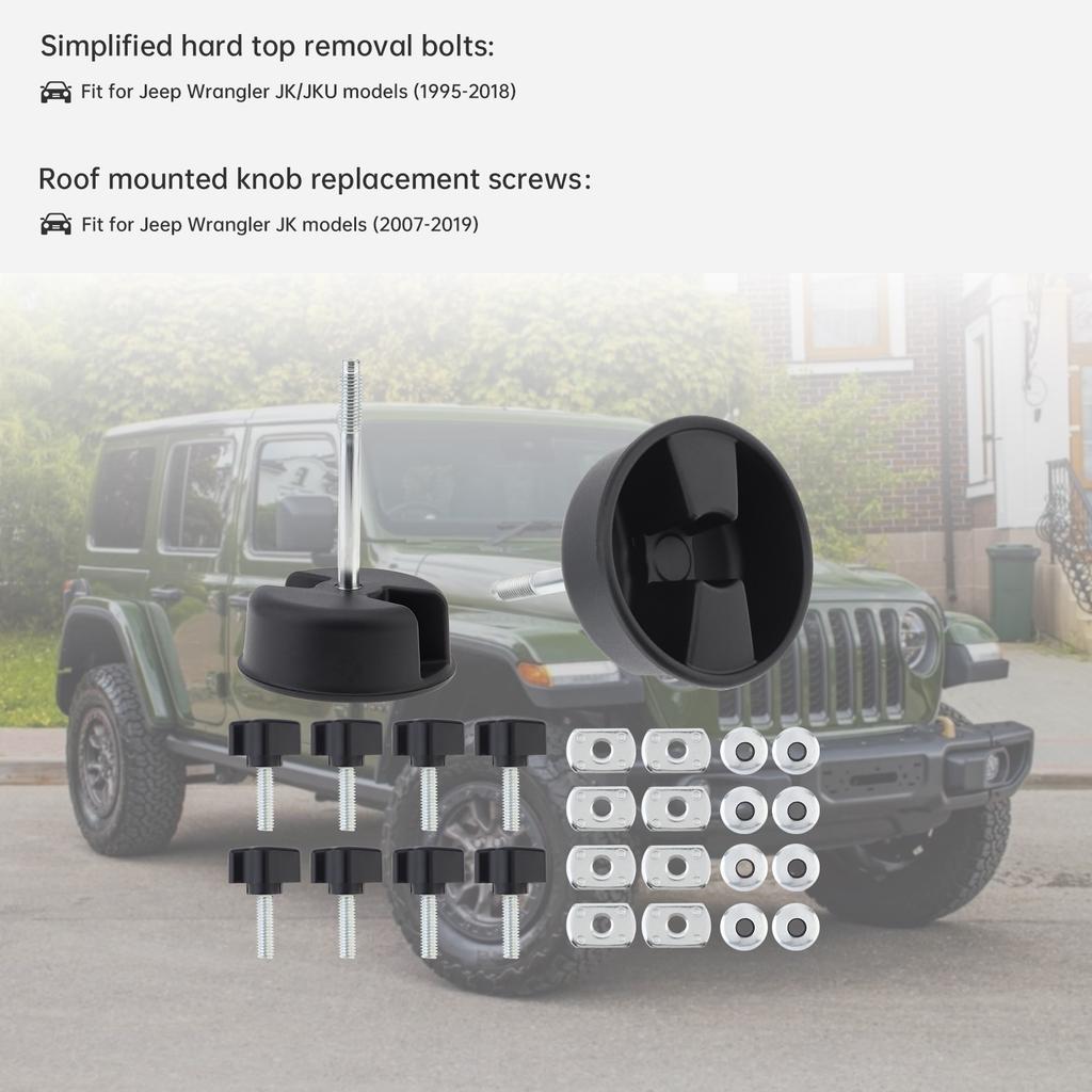10 Stück Hardtop-Schraube Schnellverschluss-Bolzenmuttern-Set Passend für JEEP Wrangler JK Auto Hartdach Schuppen Demontage Innenzubehör