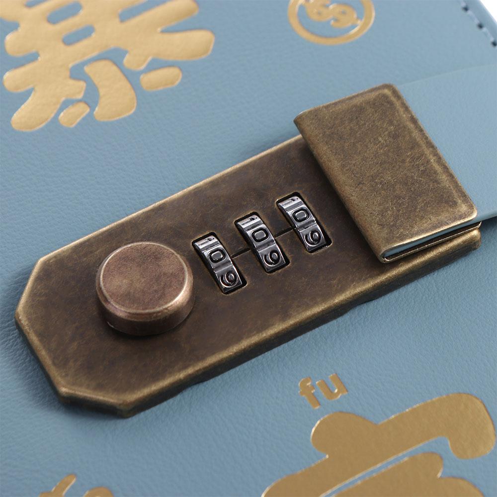 Portable Budget Binder with Lock PU Leather Planner Organizer Account Book  Stainless Ring Binder