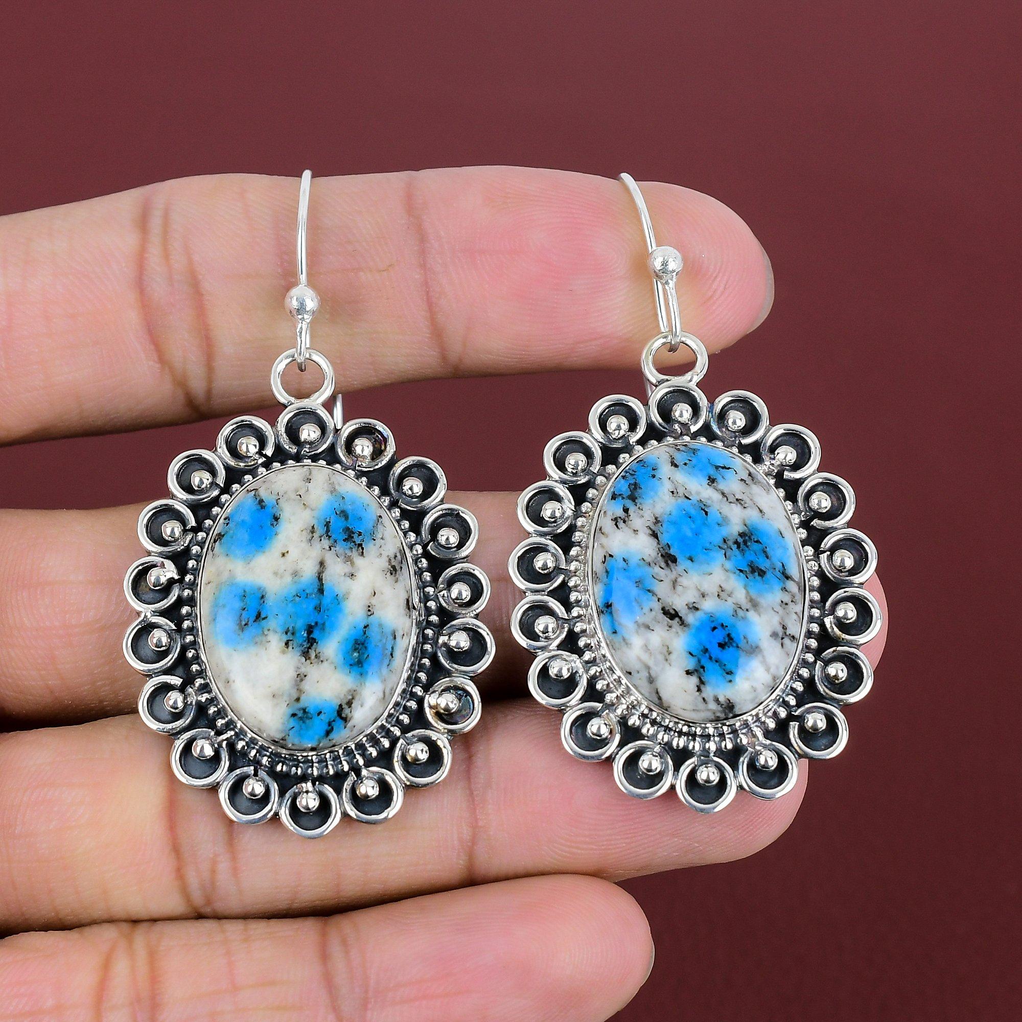 K2 Jasper Earrings Gemstone Earring 925 Sterling Silver Earring Natural K2 Jasper Jewelry Handmade Earring Brand New Earring Gifts For Women