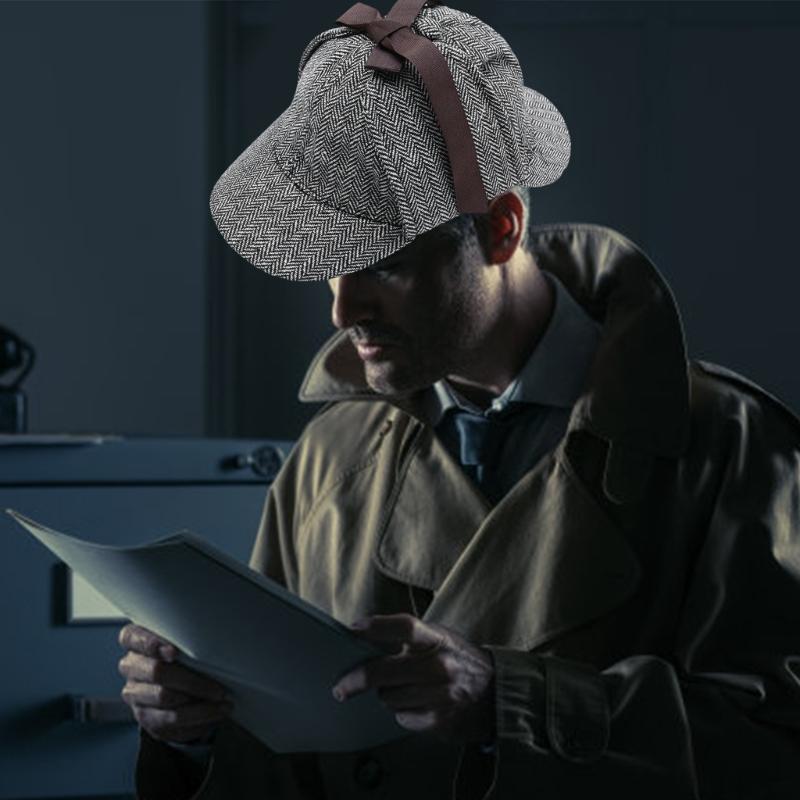 3Pieces Detective Costume Accessories for Adult Teen Detective Hat Magnifying Glass Eyeglass Holmes Detective Kit