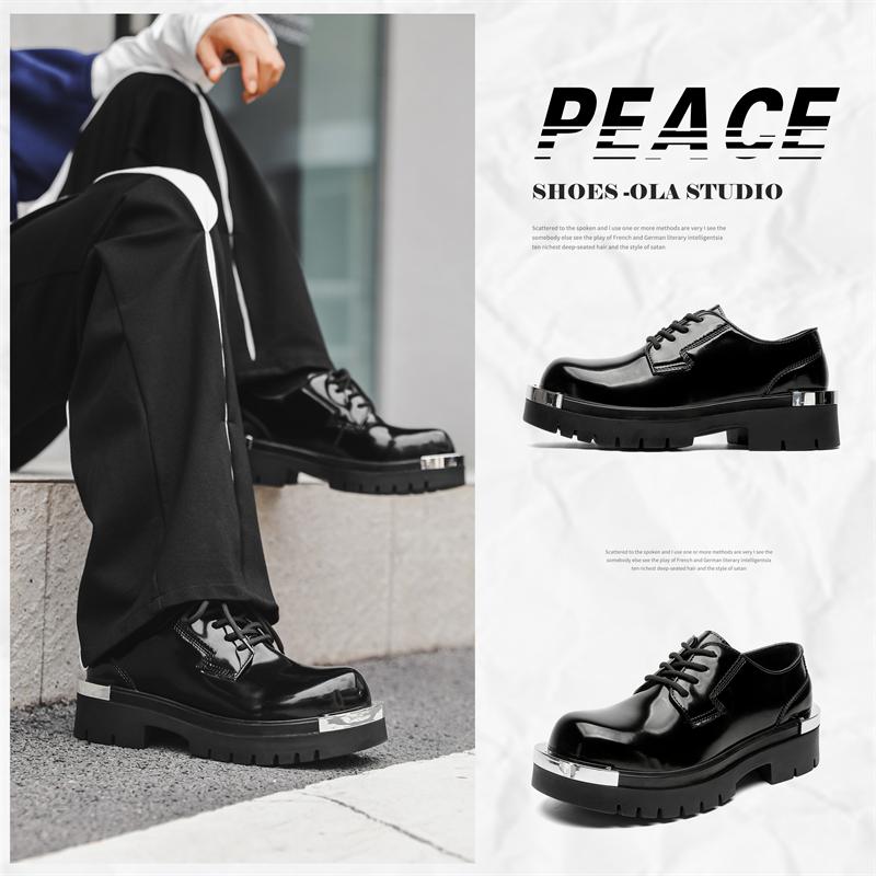 Fashion Leather Shoes For Man Platform Genuine Leather Big Size Shoes High Quality Designer Formal Platform Casual Shoes Outdoor