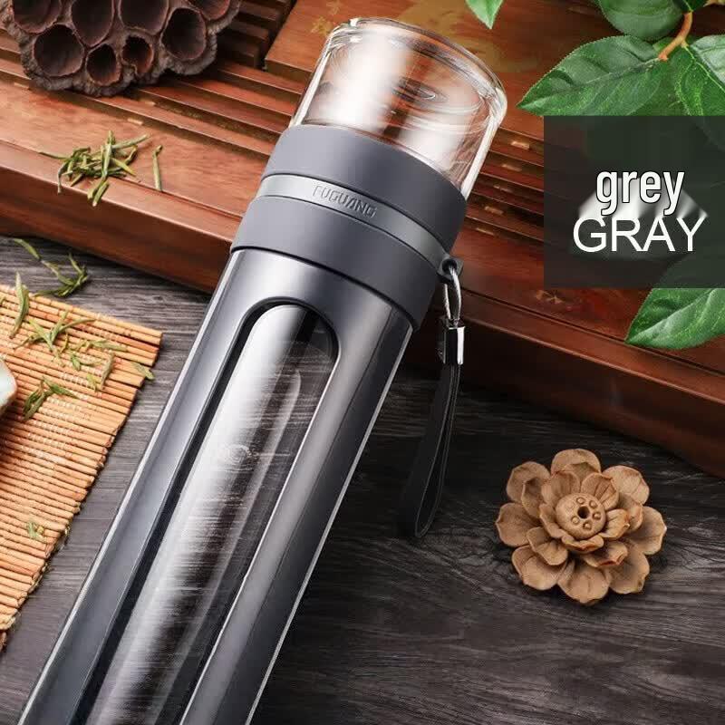 Double-Layer Insulated Glass Tea Infuser Bottle 240ml