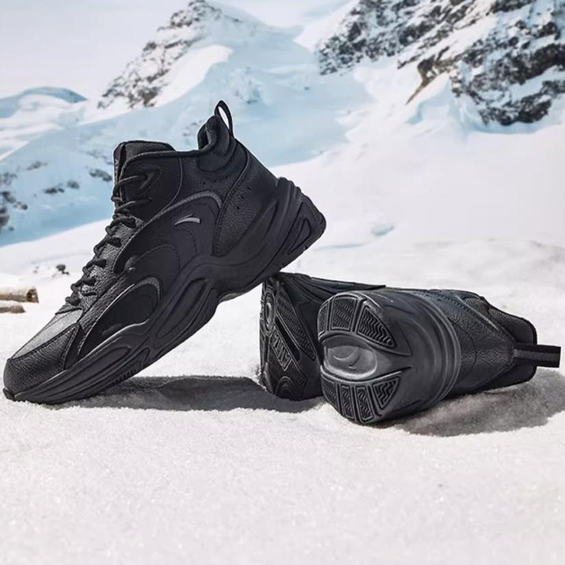 New Anta Through Warm Anti Slip And Wear Resistant Low Top Casual Shoes Men's Black 112448957-3