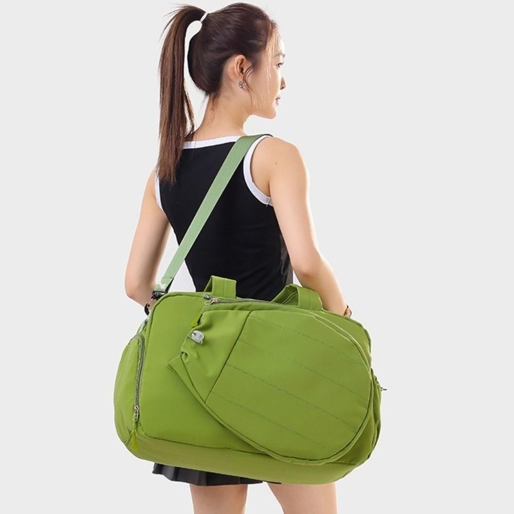 Solid Color Tennis Racket Bag Waterproof Tennis Crossbody Bag Racket Storage Travel Handbag Travel