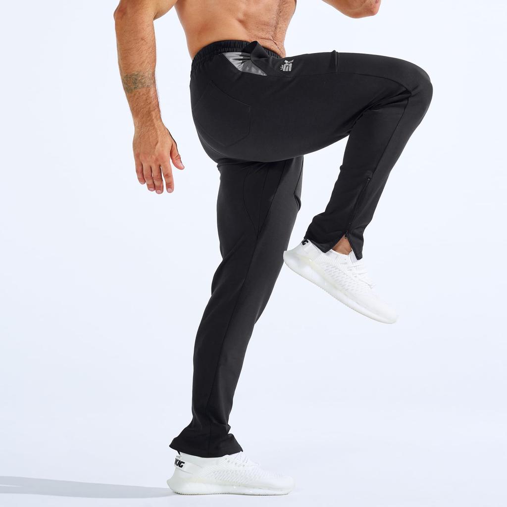 BROKIG Comfortable Jogger Pants with Zip Perfect for Gym and Casual and Size Men's Pockets, Workouts, Workouts, Workouts. Sweat-Wicking Quick-Drying.