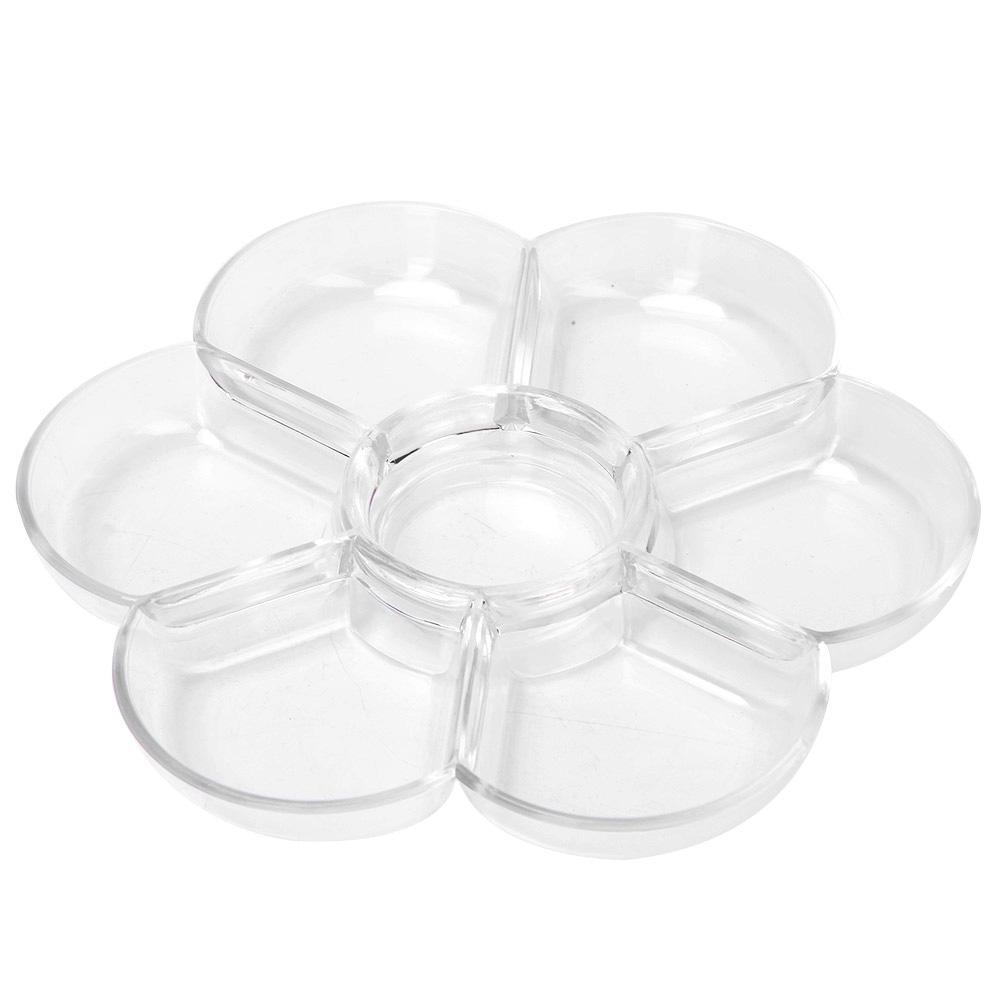 7 Holes Plum Shaped Palette Art Drawing Painting Tray for Oil Watercolor Painting (Transparent)