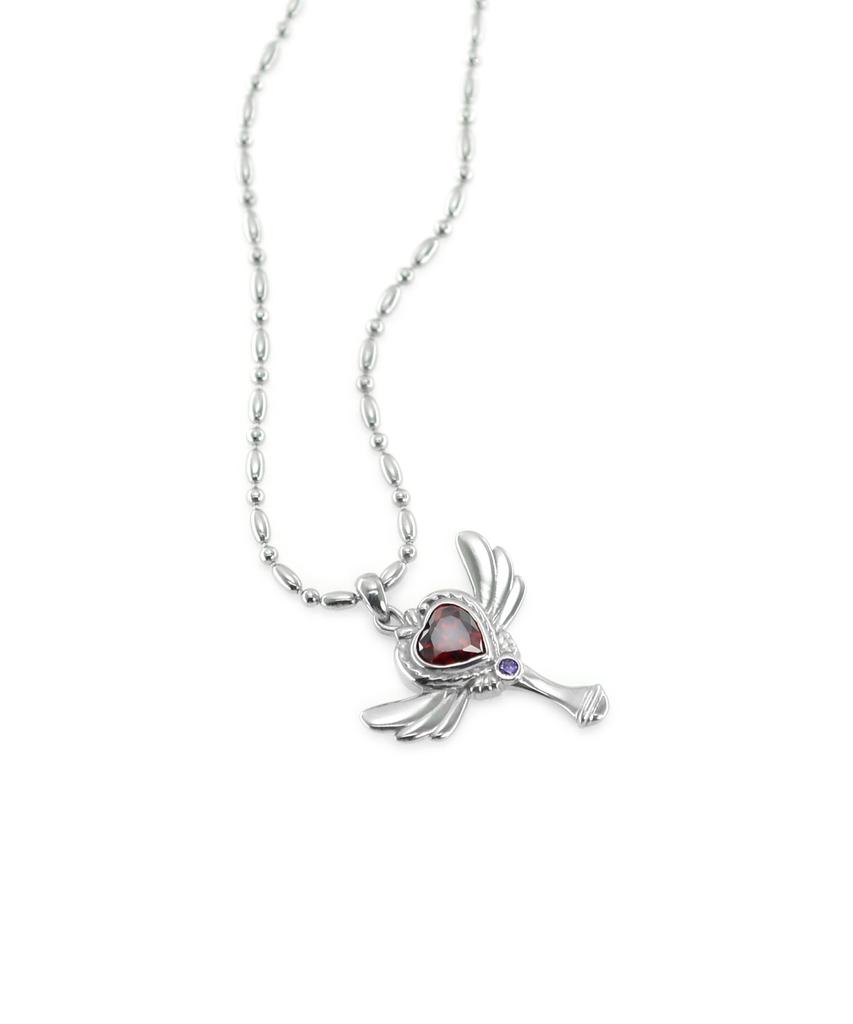 Vivus Lucia Wings 2 Love N Red Silver Necklace