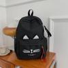 Trendy Cat Ear Canvas Backpack - Versatile School Style for Students