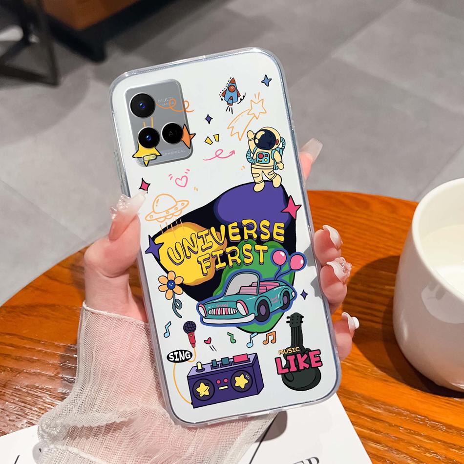 For Vivo Y21 Y21S Y21T Y21A Y21E Y21G Phone Case Painted Flowers Soft Clear TPU Silicone Funda For Vivo Y 21 Lightweight Bumper