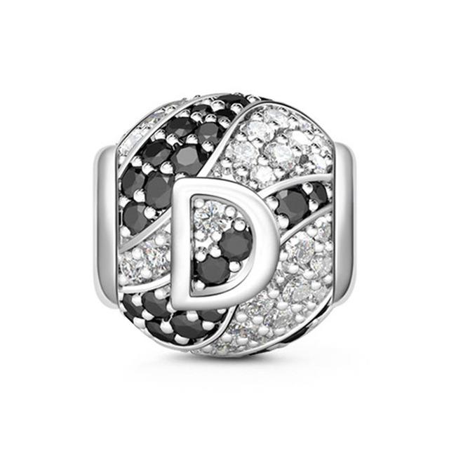 Kulaté Pave Abc Písmeno abecedy 925 Sterling Silver korálky Charm Fit Originální módní náramky pro kutily pro ženy Dárkové šperky