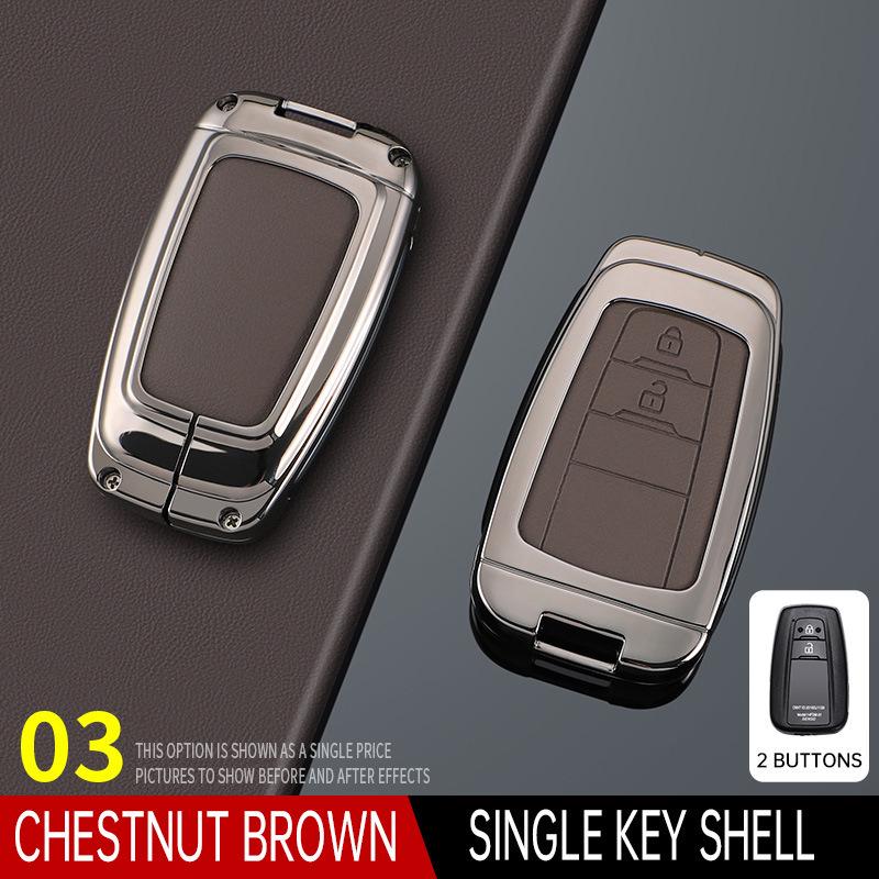 Crown Lu Fang Key Case for 24 Model Toyota 14th Gen Crown & Vellfire 2024 - Metal Leather Shell Buckle