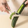 Extended Handle Peeler 3-in-1 Vegetable Peeler, Stainless Steel Ergonomic for Elderly, Anti-slip Manual Bottle Opener Sharp Blade Smooth Peeling Tool