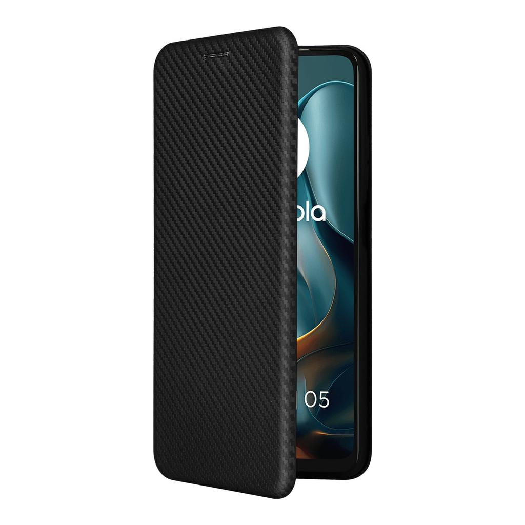 For Motorola Moto G05 4G/E15 4G Case Carbon Fiber Texture Drop-Proof PU Leather Phone Cover