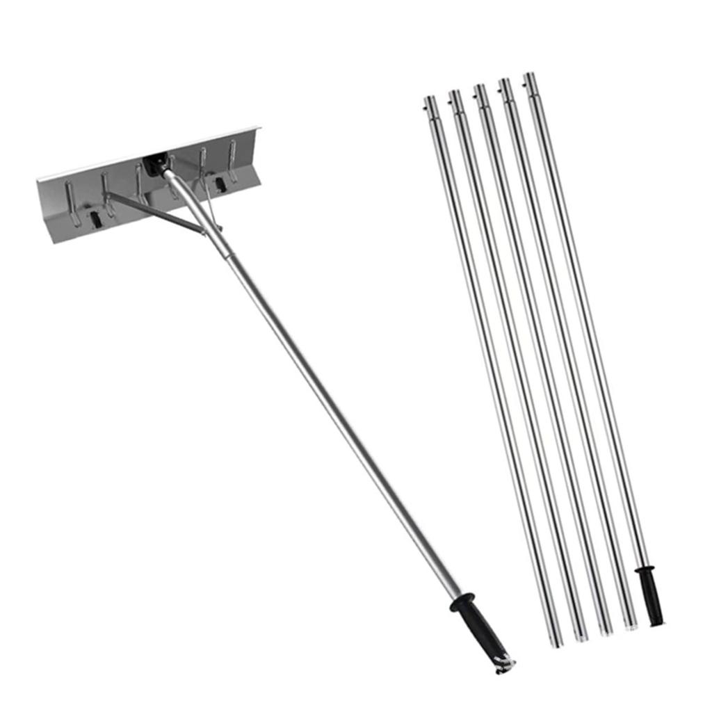 Snow Roof Rake Adjustable Length Snow Rake for House Roof Aluminum Snow Removal Rake with Wheel Easy Removal Ice Debris