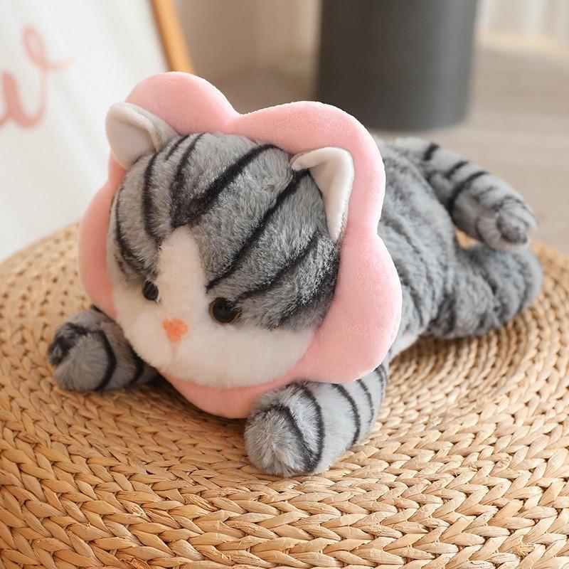 Lion Flower Bread Headwear Cat Plush Toy Cartoon Stuffed Doll Decoration Gift