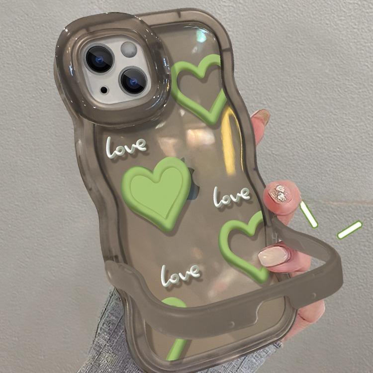 Ins Simple Love Geeignet für iPhone16 iPhone Hülle 15pro Doppelhalterung 14 Nische 13 Vollständig einschließend Silikon