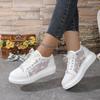 Women Sneakers Summer Fashion Casual White Platform Shoes Cutouts Lace Hollow Breathable Flat Sneakers Women  Zapatos De Mujer