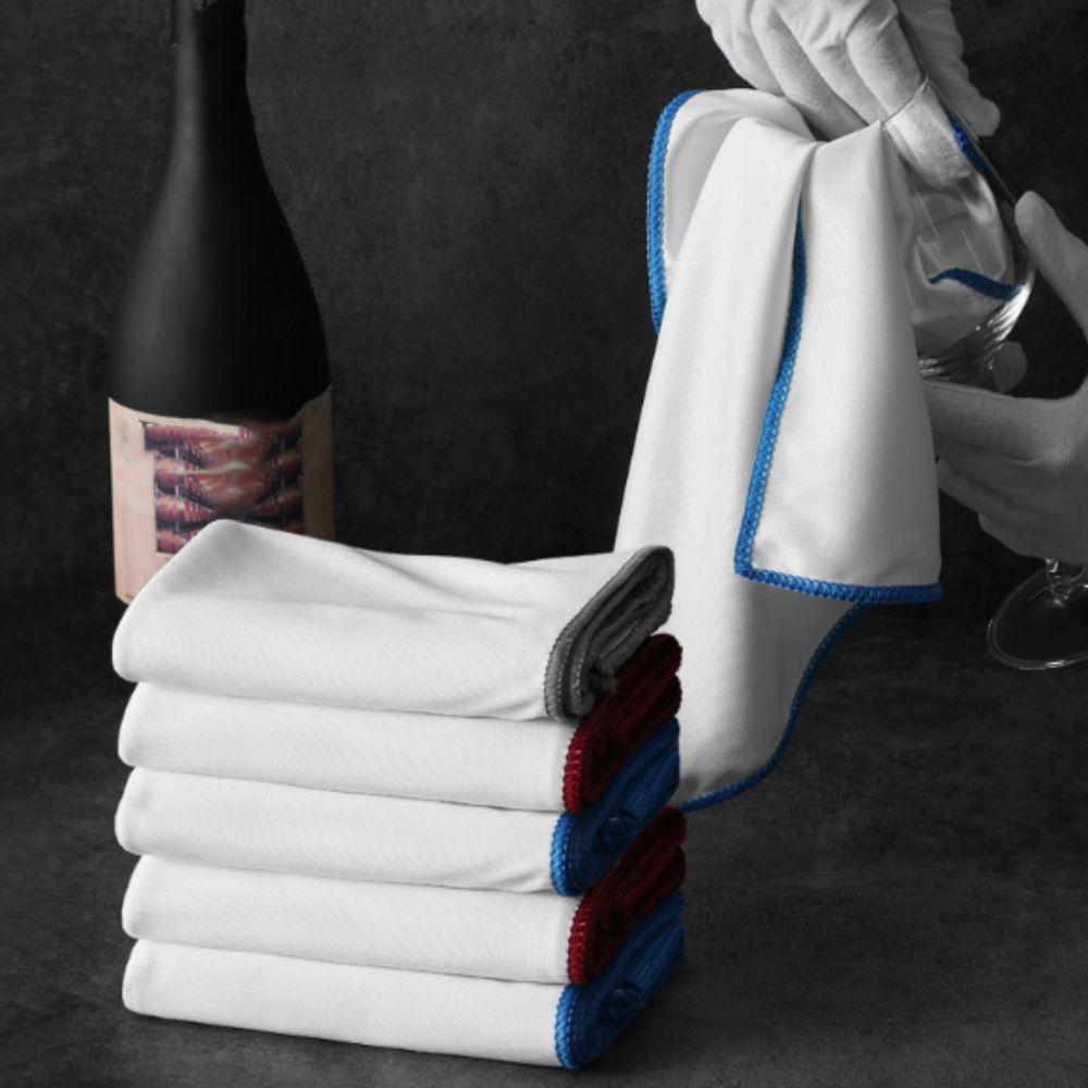 3PCS No Shedding Microfiber Wine Glasses Wipe Leaves No Trace Glasses Lens Cloth Bar