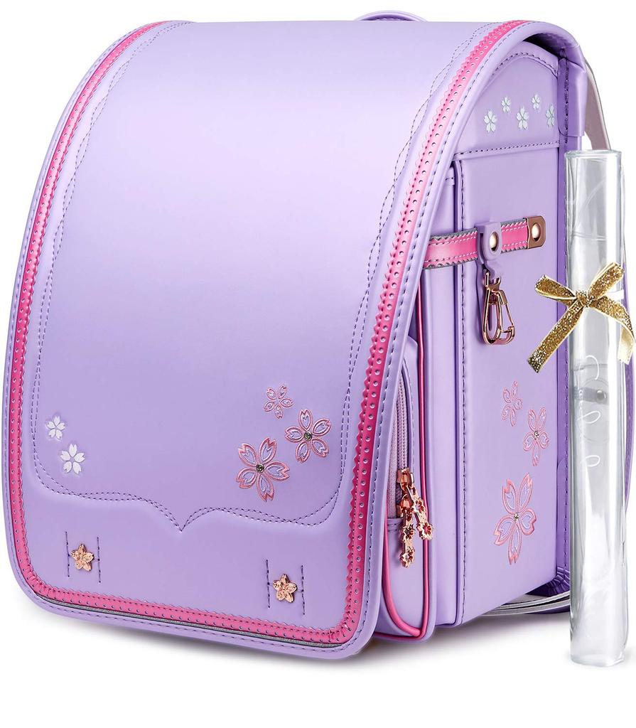 Coulomb Sakura Beautiful School Bag for Perfect for Elementary School Luxurious Sakura Shiny Pearl Durable Gift Available in 5 Colors Model,
