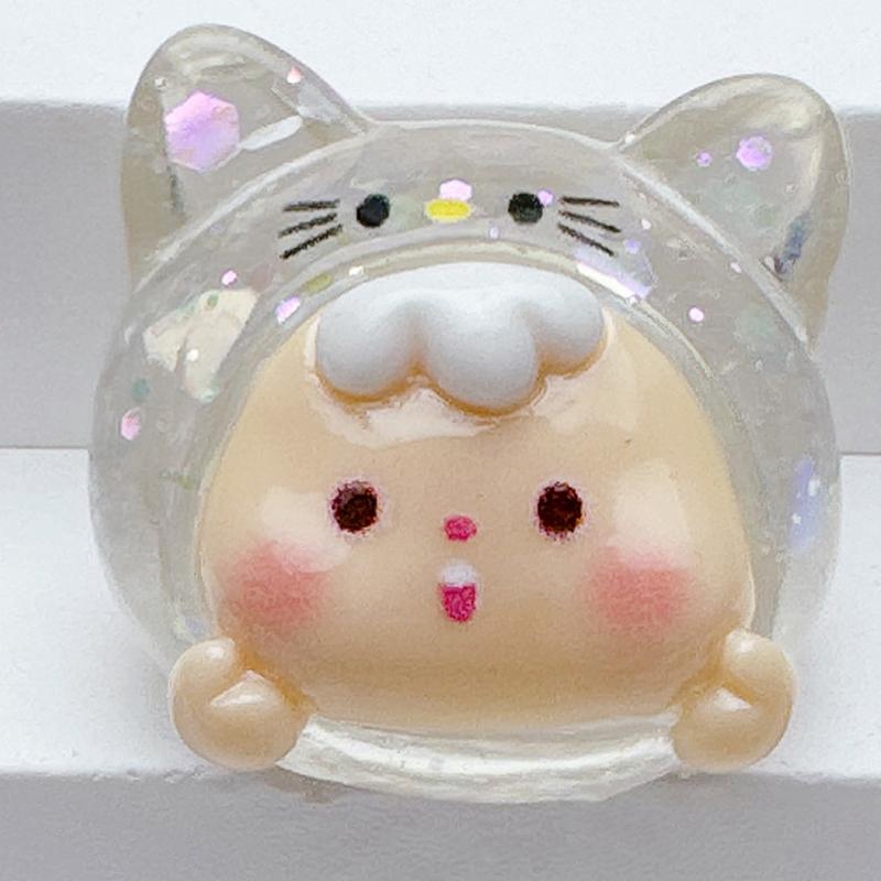 

1 шт., кавайная смоляная мини-мультяшная 3D-блестящая кошачья голова, украшение для поделок, принадлежности для рукоделия, подвески для скрапбукинга, кабошоны, аксессуары